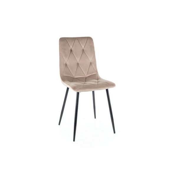 Sedia Da Pranzo Imbottita Wieka - Nero / Beige Scuro-image