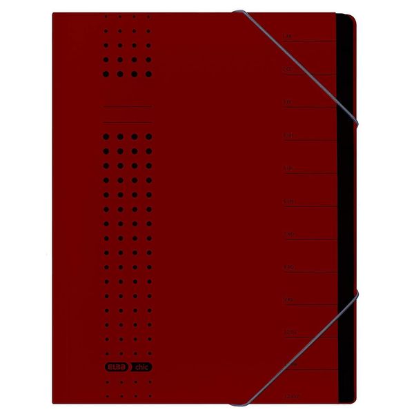 Elba 400001990 Organizer Chic - 12 Scomparti, A4, Cartone (Rc), 450 G/Mq, Bordeaux-image