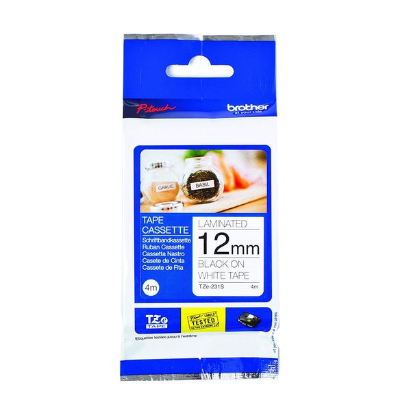 Brother Tze Tape Tze 231 Nastro A Cassetta Larghezza: 12 Mm Nero Bianco-image
