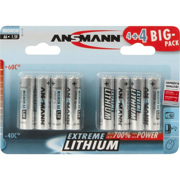 Ansmann Extreme Lithium Aa - Batteria 8 X Tipo Aa - Li-image