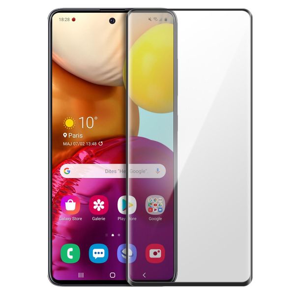 Protezione Dello Schermo In Vetro Premium Per Samsung Galaxy A71 - Bordo Nero-image
