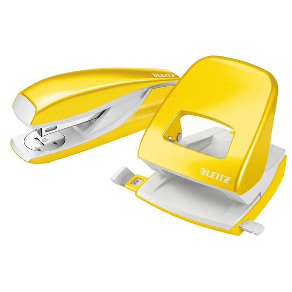 Leitz 1167240 Leitz HeftgeräT- & Locher-Set Nexxt Wow, Gelb-Metallic-image