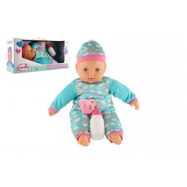 Teddies Baby Doll 40Cm Corpo Morbido Con Biberon E Ciuccio In Scatola 41X19X12,5Cm-image