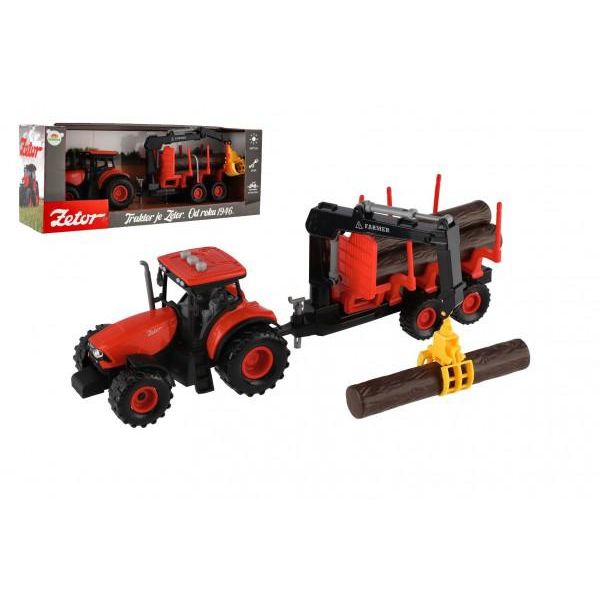 Trattore Zetor Con Sollevatore Con Braccio Di Carico In Plastica 36Cm Su Volano Su Mazza. Con Mondo. Con Suono. In Scatola.-image