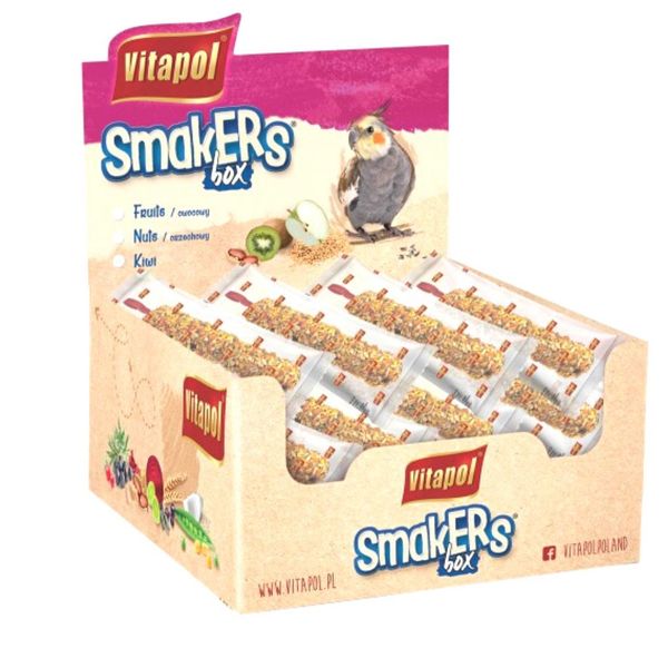 Vitapol-Smakers Box Frutta Per Ninfe - Mix 3 Gusti: Noce, Frutta, Kiwi - 12 Pezzi-image