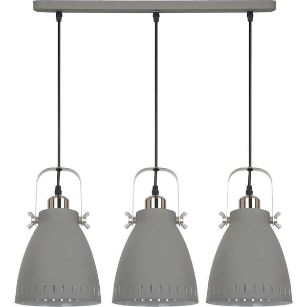 Lampadario Italux Franklin Grigio Industriale MD-HN8026S-3-GR+S.NICK-image