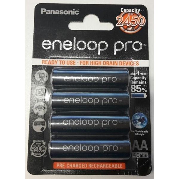 Eneloop BK-3HCDE/4BE Eneloop Panasonic Pro Batteria Ricaricabile BK-3HCDE/4BE Aa 2450Mah 4Pcs.-image