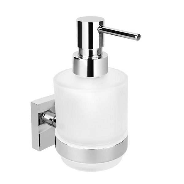 Sapho X-SQUARE - Distributore Di Sapone Mini Con Supporto, Vetro Lattimo/Cromo XQ101-image