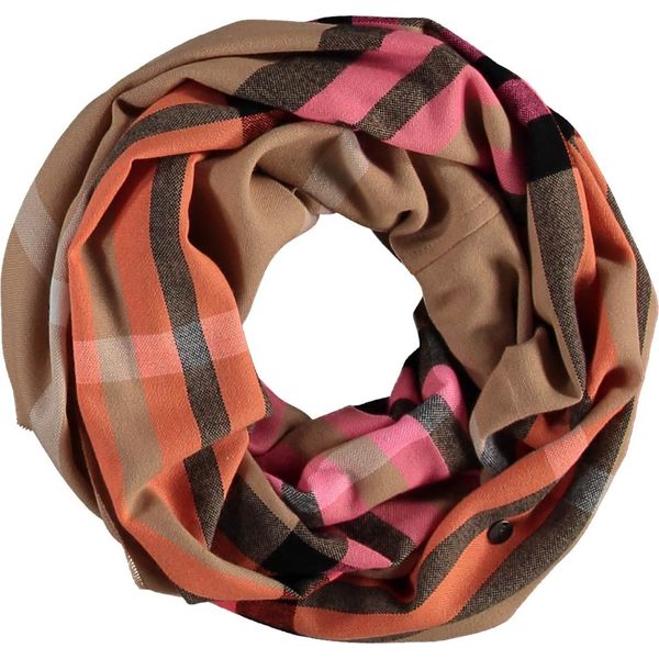 Fraas Sciarpa Acrylic Snood- The Fraas Plaid Camel Rosa Multicolore-image