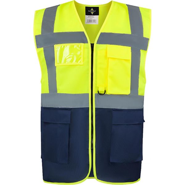 Korntex Kxcmf | Gilet Di Sicurezza Multifunzionale Comfort Executive Hamburg - Farbe: Signal Yellow/Navy - GrößE: L-image
