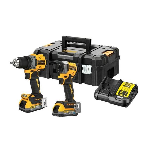 Set Combinato Dewalt 18V Trapano Dcd800 + Avvitatore Dcf850 2X1,7Ah Powerstack Dck2051E2T-image