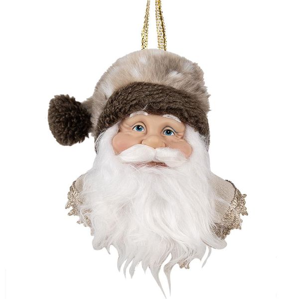 Etichetta Natalizia Clayre & Eef Babbo Natale 10X9X28 Cm Plastica Marrone-image