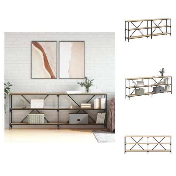Vidaxl Consolle Rovere Sonoma 200X30X75 Cm Materiale A Base Di Legno E Ferro - Tavolini-image