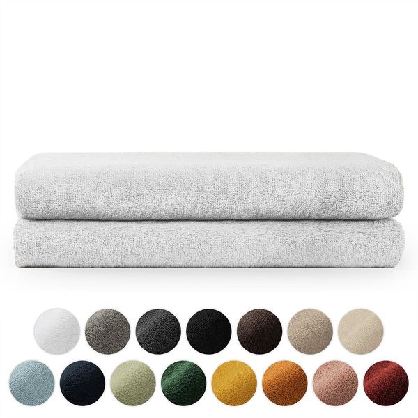 Set Di Asciugamani In Spugna Premium Blumtal Con Asole Per Appendere - Cotone Oeko-Tex, Morbido, Altamente Assorbente - Asciugamano Da Bagno 2X (70X140 Cm), Bianco-image