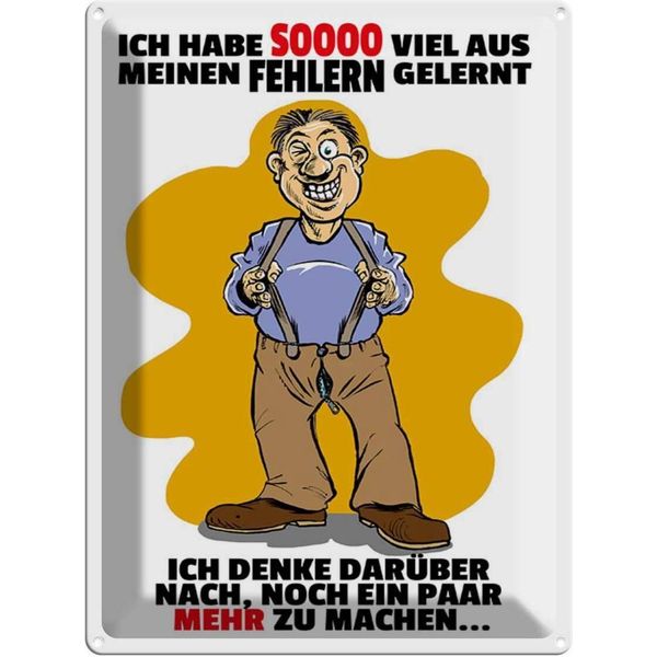 Vianmo Insegna Di Latta 40X30 Cm 30X40 Ich Habe Viel Aus Fehlern Gelernt-image