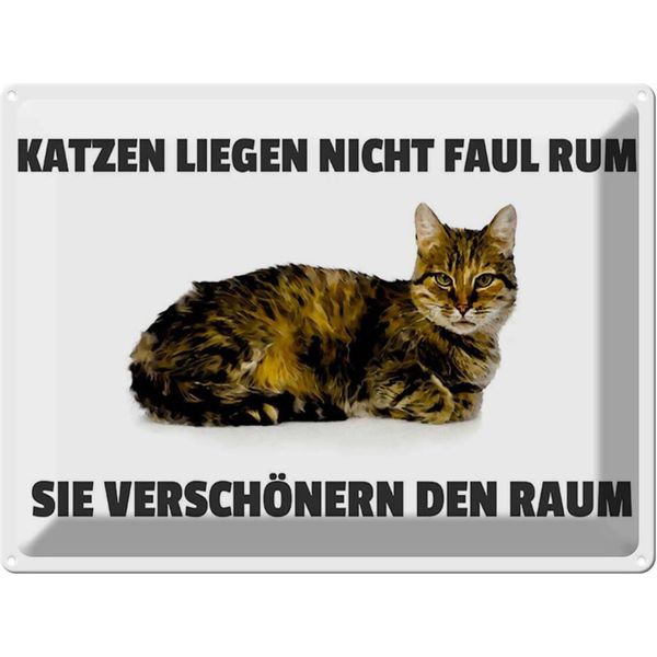 Vianmo Insegna Di Latta 30X40 Cm Katzen VerschöNern Den Raum-image