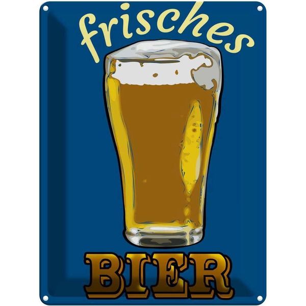 Vianmo Insegna Di Latta 40X30 Cm Frisches Bier Bierglas-image
