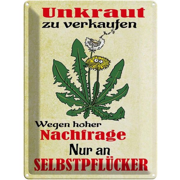 Vianmo Insegna Di Latta 40X30 Cm Unkraut Verkaufen SelbstpflüCker-image