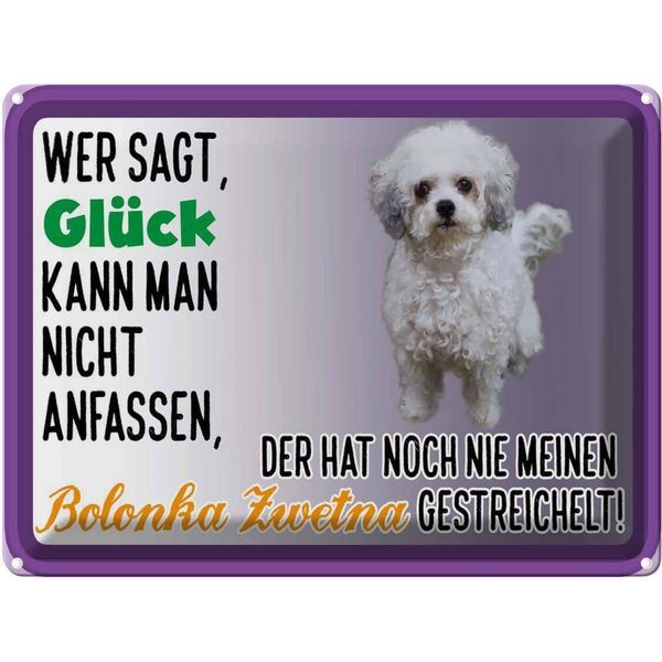 Vianmo Insegna Di Latta 30X40 Cm GlüCk Anfassen Bolonka Zwetna-image