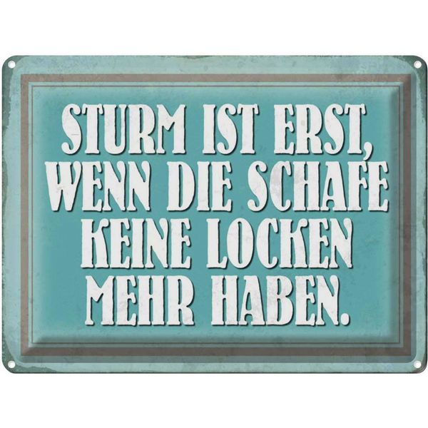 Vianmo Insegna Di Latta 30X40 Cm Sturm Wenn Schafe Keine Locken-image