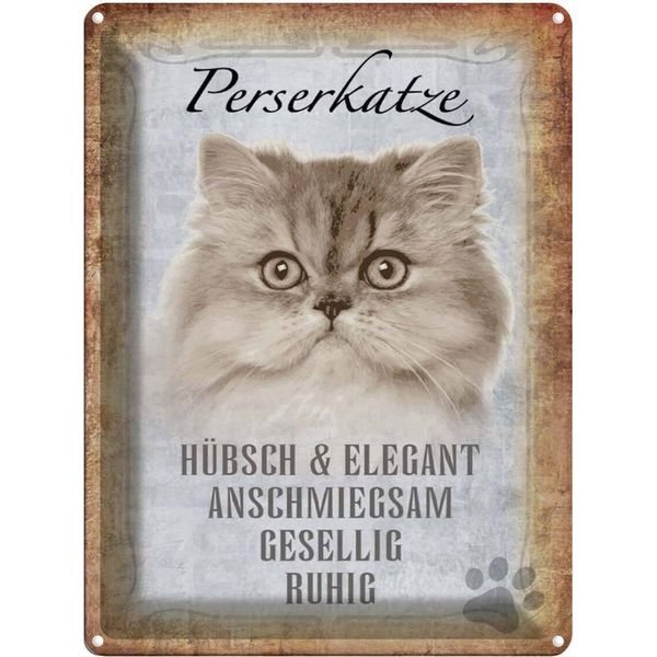 Vianmo Insegna Di Latta 40X30 Cm Perserkatze Katze HüBsch-image