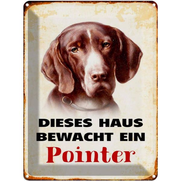 Vianmo Insegna Di Latta 40X30 Cm Hund Dieses Haus Bewacht Ein Pointer-image