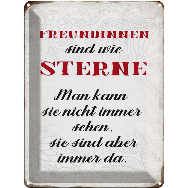 Vianmo Insegna Di Latta 40X30 Cm Freundinnen Sind Wie Sterne-image