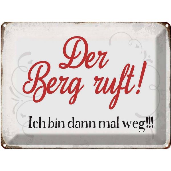Vianmo Insegna Di Latta 30X40 Cm Berg Ruft Ich Bin Dann Mal Weg-image