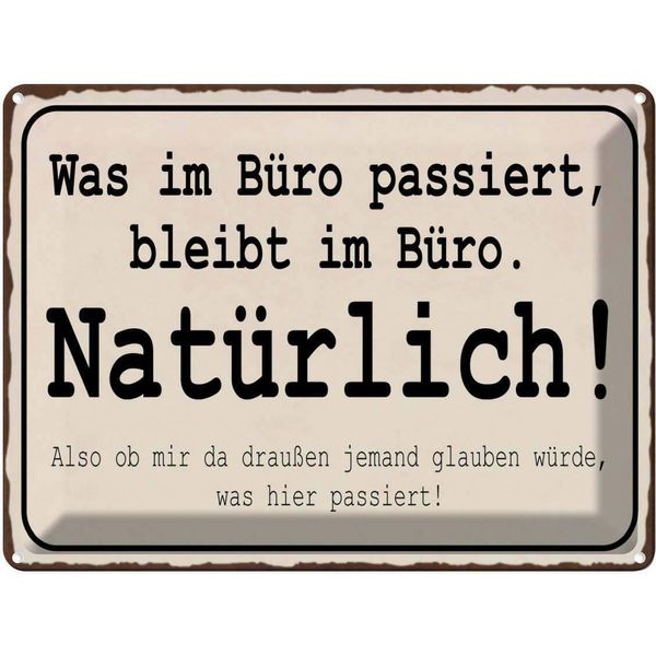 Vianmo Insegna Di Latta 30X40 Cm Was Im BüRo Passiert Bleibt Im-image