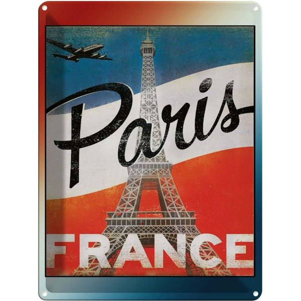 Vianmo Insegna Di Latta 40X30 Cm Paris Eiffelturm France-image