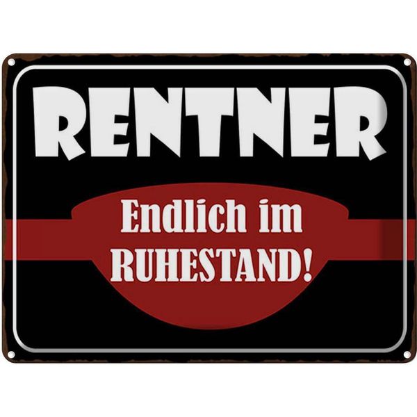 Vianmo Insegna Di Latta 30X40 Cm Rentner Endlich Im Ruhestand-image
