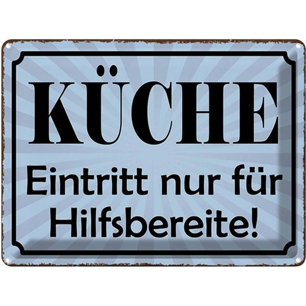 Vianmo Insegna Di Latta 30X40 Cm KüChe Eintritt Nur Hilfsbereite-image