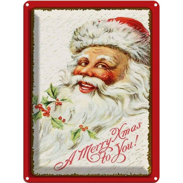 Vianmo Insegna Di Latta 40X30 Cm Santa Claus Fest Christmas-image