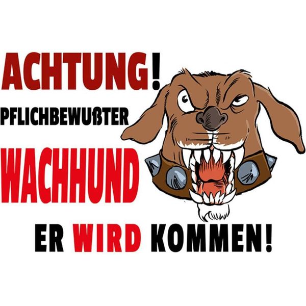 Vianmo Insegna In Legno 30X40 Cm Achtung PflichtbewußTer Hund-image