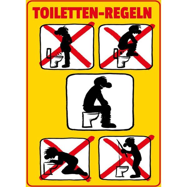 Vianmo Insegna In Legno 40X30 Cm Toiletten Regeln-image
