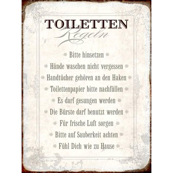 Vianmo Insegna In Legno 40X30 Cm Toiletten Regeln Haus-image