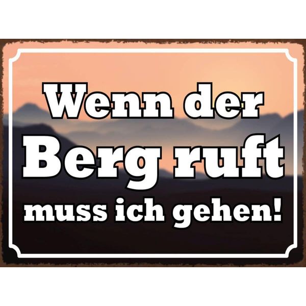 Vianmo Insegna In Legno 30X40 Cm Wenn Berg Ruft Muss Ich Gehen-image