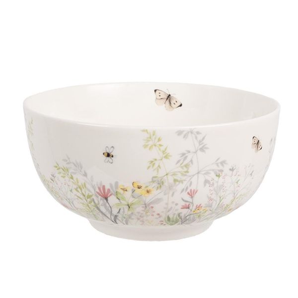Zuppiera Clayre & Eef 500 Ml Fiori Di Porcellana Bianca-image
