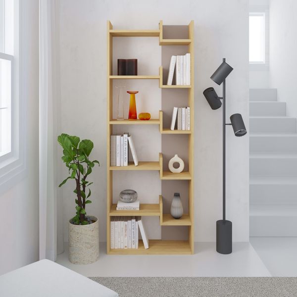 Libreria Moderna Houseland Oppa Rovere Naturale/Mocha-image