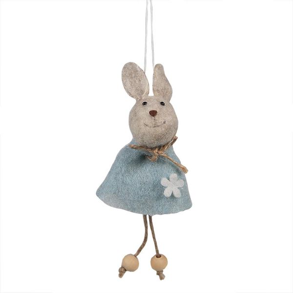Clayre & Eef Ciondolo Pasquale Coniglio 14 Cm Blu Sintetico-image