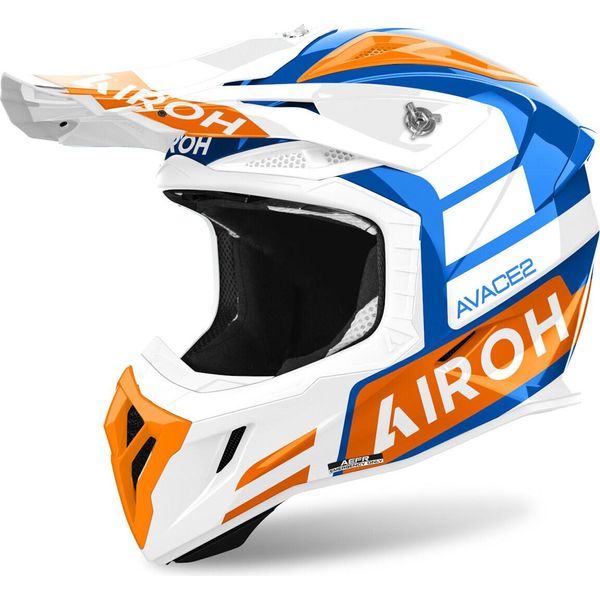 Casco Motocross Airoh Aviator Ace 2 Sake, Bianco/Blu/Arancio, S (55/56)-image