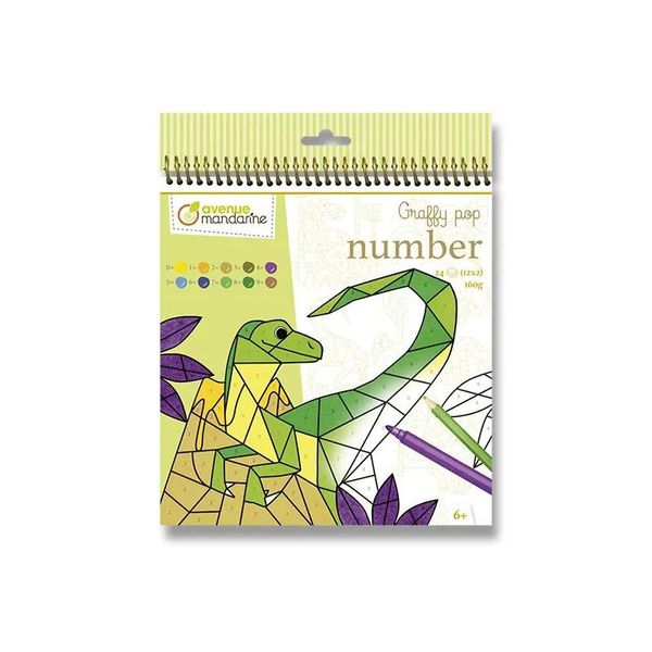 Pagina Da Colorare Numero Di Graffy Pop - Viale Dei Dinosauri Mandarino-image