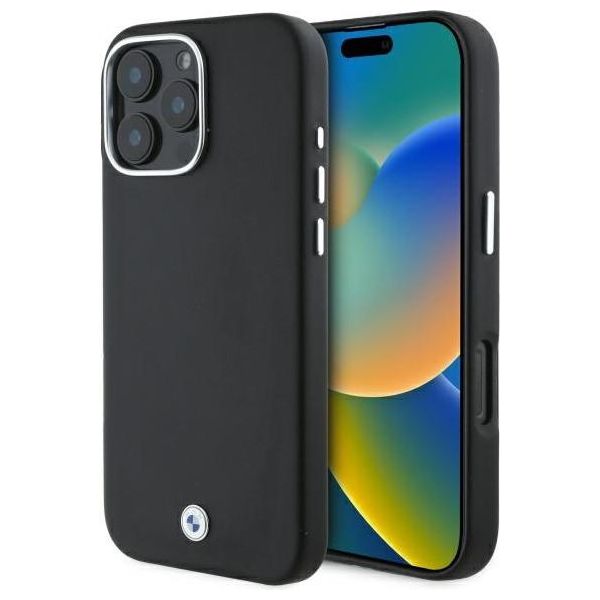 Bmw Bmhmp16L23Pufwk Iphone 16 Pro 6,3 Czarny/Nero Hardcase Segno Pieno Avvolto Metallo Magsafe-image