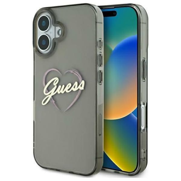 Guess Guhcp16Mhchgspk Custodia Rigida Per Iphone 16 Plus6.7 Czarny/Nero Cuore Iml-image