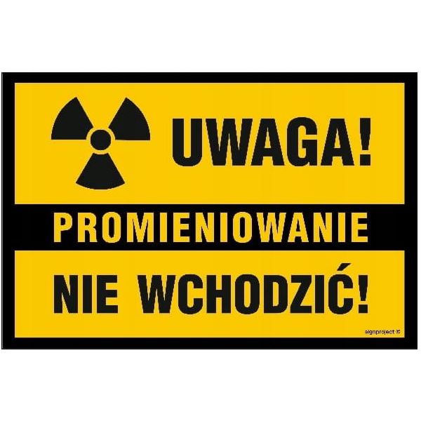 Attenzione Alle Radiazioni, Non Entrare - 300X200 Sticker - Pellicola Autoadesiva-image