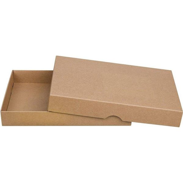 Scatola Pieghevole 16,2 X 22,5 X 2,5 Cm, Marrone, Coperchio, Cartone Kraft Giada - Set Da 10-image