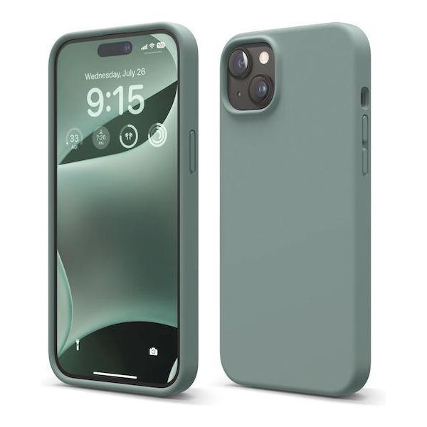 Custodia Elago In Silicone Premium Per Iphone 15 Plus Verde Notte-image