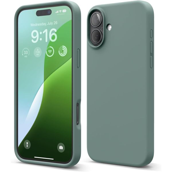 Custodia Elago In Silicone Premium Per Iphone 16 Plus Verde Notte-image