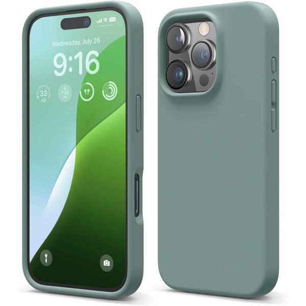 Custodia Elago In Silicone Premium Per Iphone 16 Pro Verde Notte-image