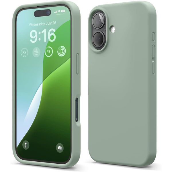 Custodia Elago Premium In Silicone Per Iphone 16 Verde Cachi-image